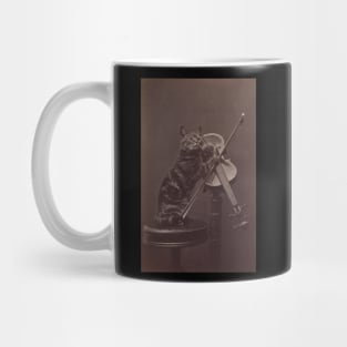 Cat on a Stool Playing a Violin Mug